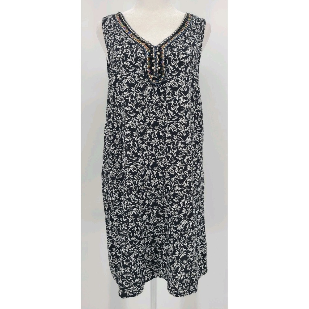 Beach By Exist Resort Swim Cover Up Dress Medium Women Boho Beads Vacation Trip